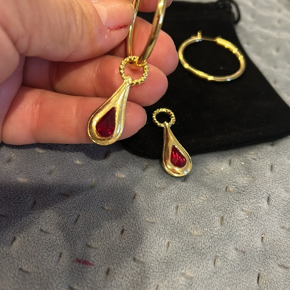 Red Teardrop Crystals for Hoop Earrings-Boutique - Picture 4 of 4